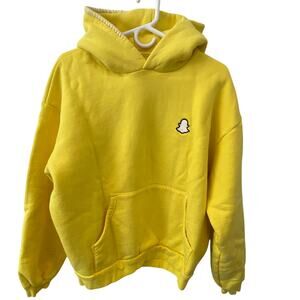 Madhappy x Snapchat Hoodie Men's Yellow Fleece Lined Pullover Cotton USA Medium